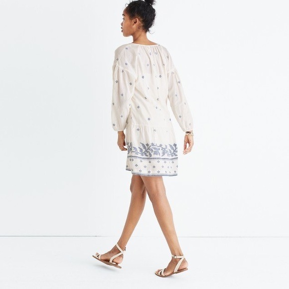 Madewell jacquard long sleeve tunic dress L - Picture 2 of 5